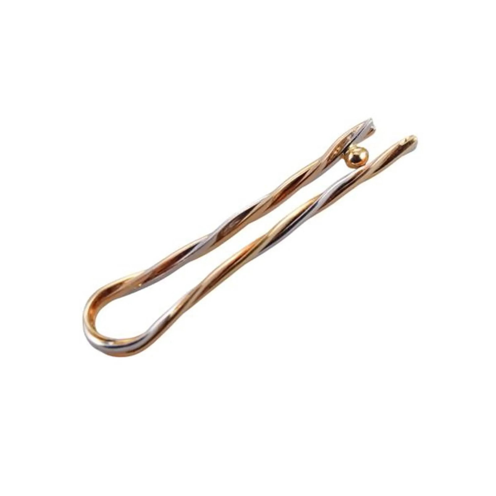 Vintage Cartier Trinity 18k Tri-Color Gold Money Clip or Tie Pin Signed 728222 - 2