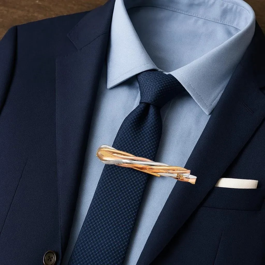 Vintage Cartier Trinity 18k Tri-Color Gold Money Clip or Tie Pin Signed 728222 - 3