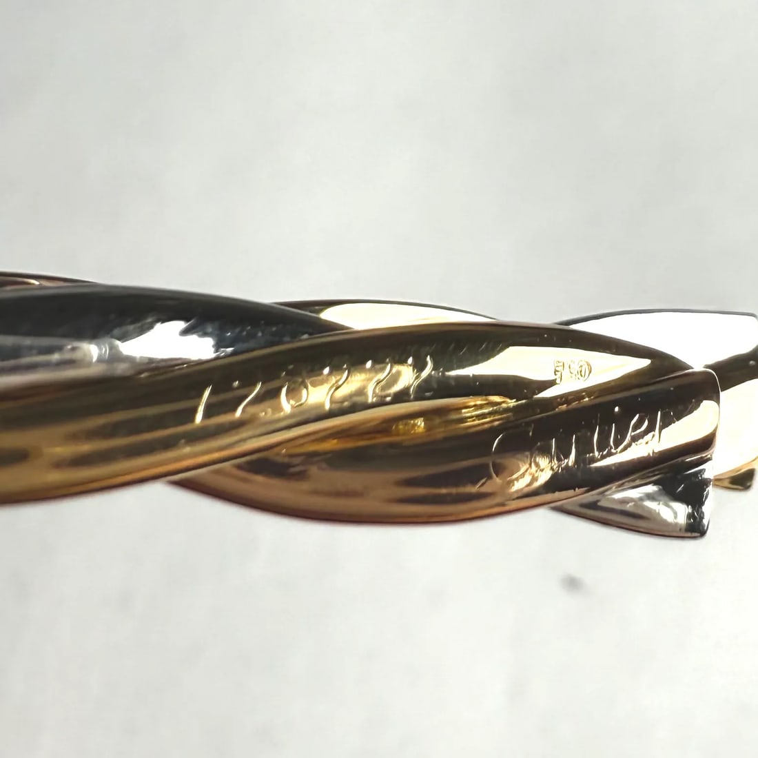 Vintage Cartier Trinity 18k Tri-Color Gold Money Clip or Tie Pin Signed 728222 - 6