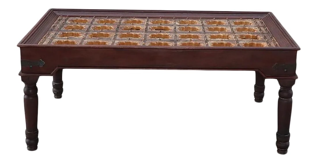 Solid Wood 8 Seater Dinning Table |Handmade Distressed Brown Table |Vintage Aged 31.5 Inch Long Dini (1 of 4)