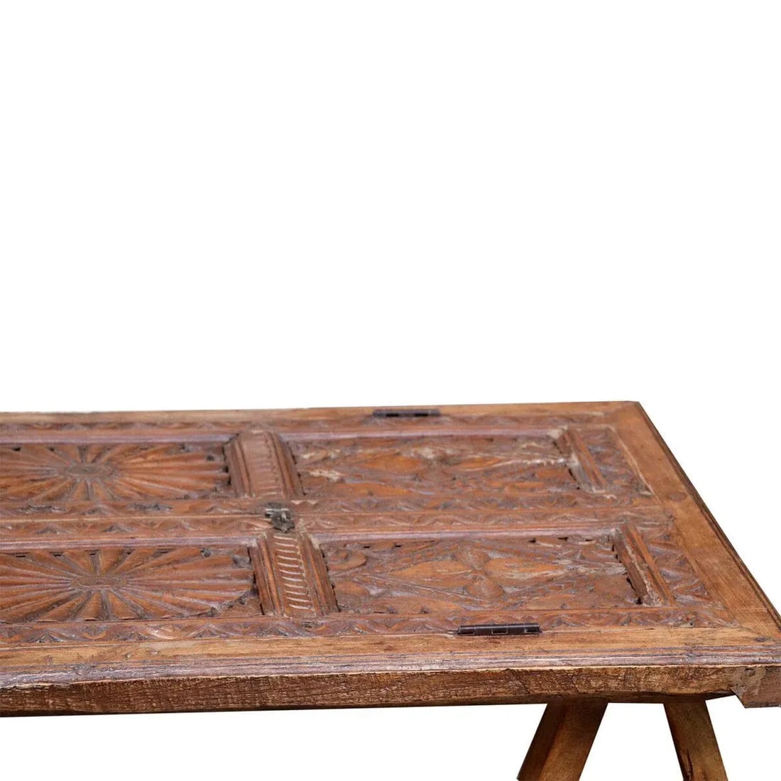 Farmhouse Style Entryway Living Room Coffee Table | Rustic Solid Wood Center Table | Indian Low Tabl - 2