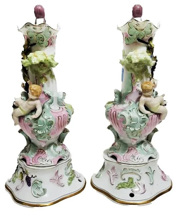 Ornate Porcelain Pitchers Sandria 19th Century Handpainted Japan - 4