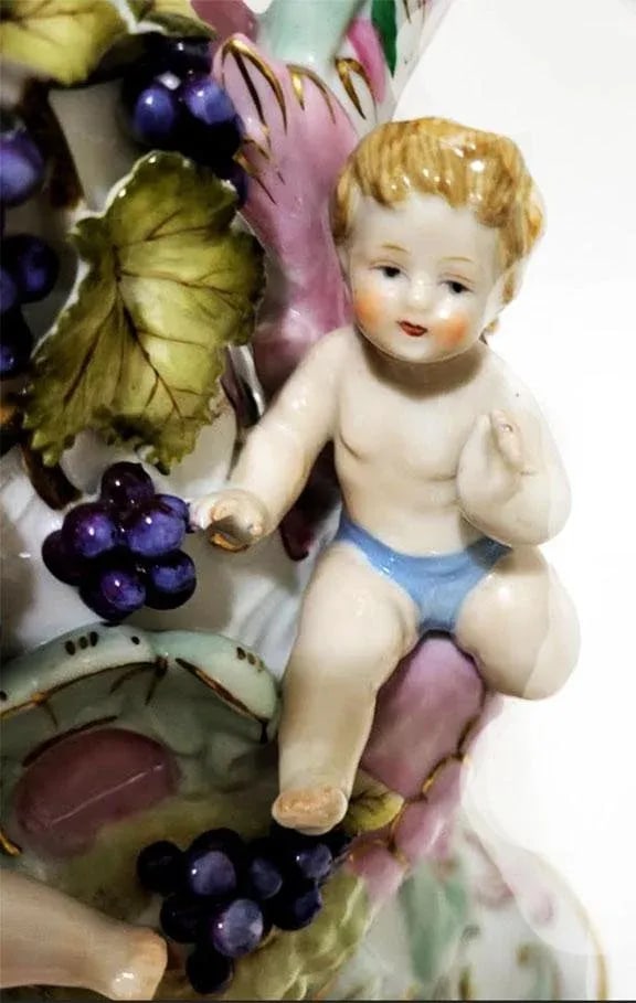 Ornate Porcelain Pitchers Sandria 19th Century Handpainted Japan - 5