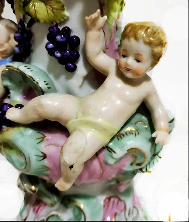 Ornate Porcelain Pitchers Sandria 19th Century Handpainted Japan - 7