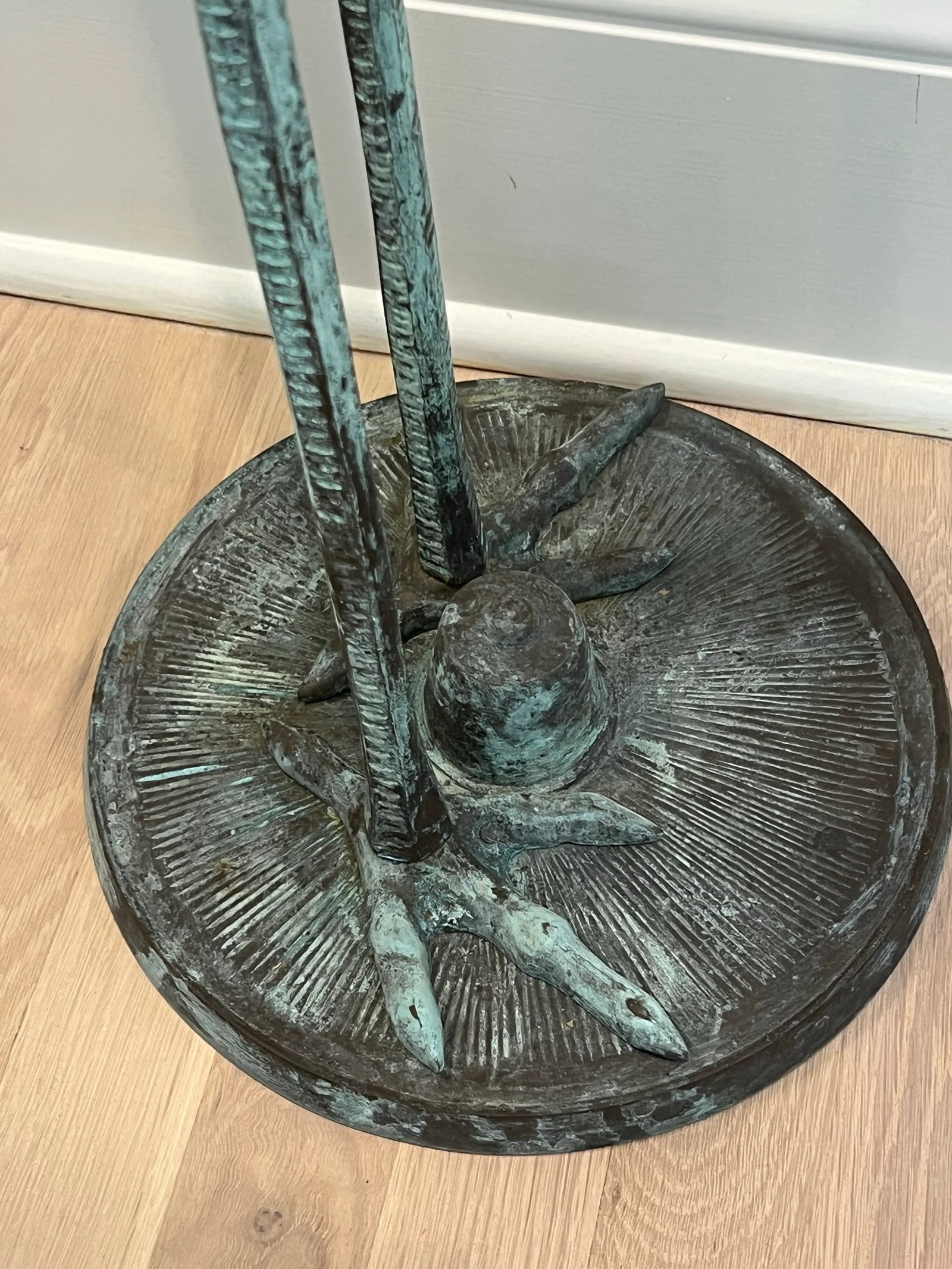 1990s Verdigris Brass Crane Garden & Patio Statues - Set of 2 - 7