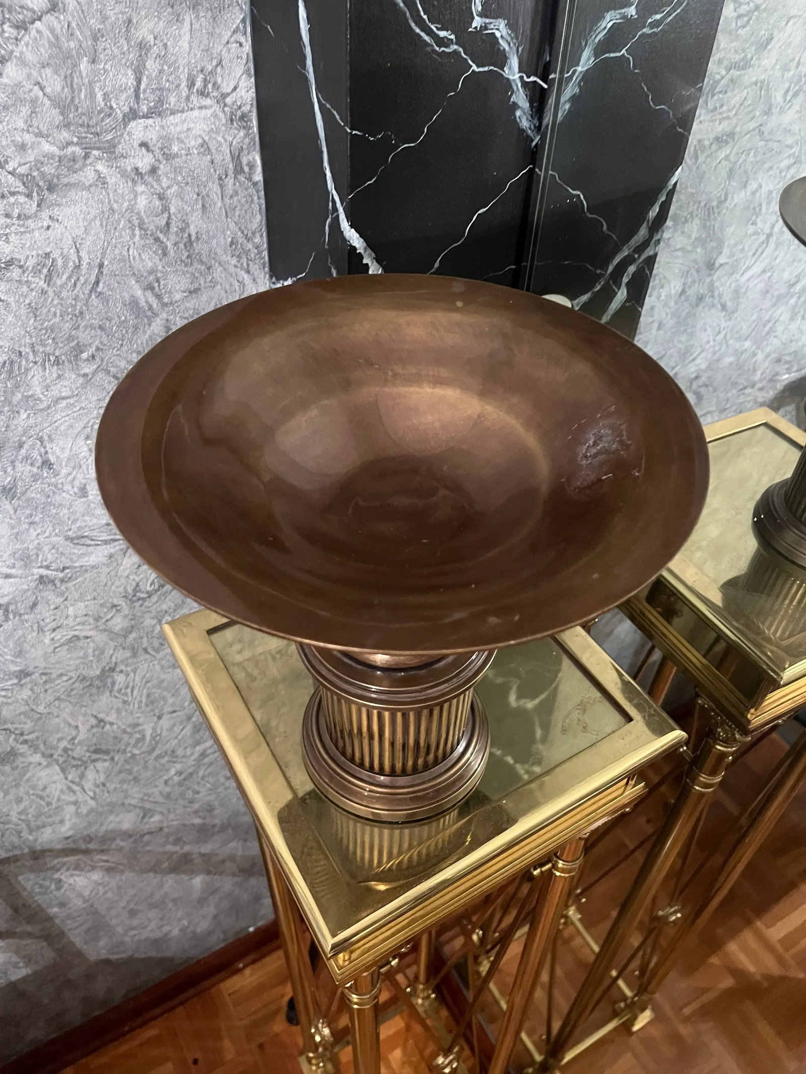 Pair of Bronze Neoclassical Fluted Tazzas - Mid Century - 3