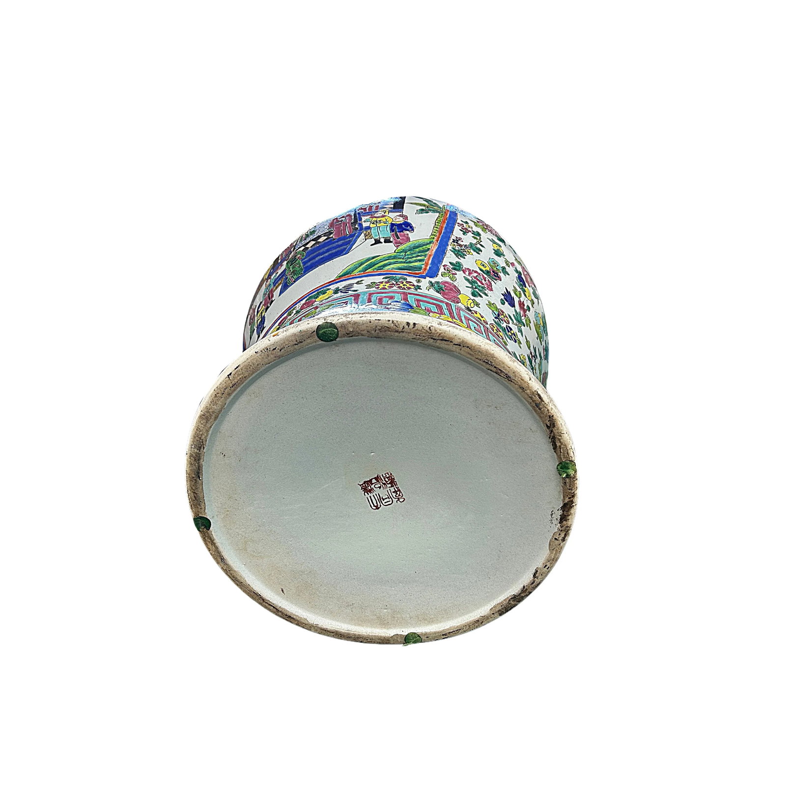 Chinese Large Famille Rose Color Graphic Porcelain General Temple Jar - 7