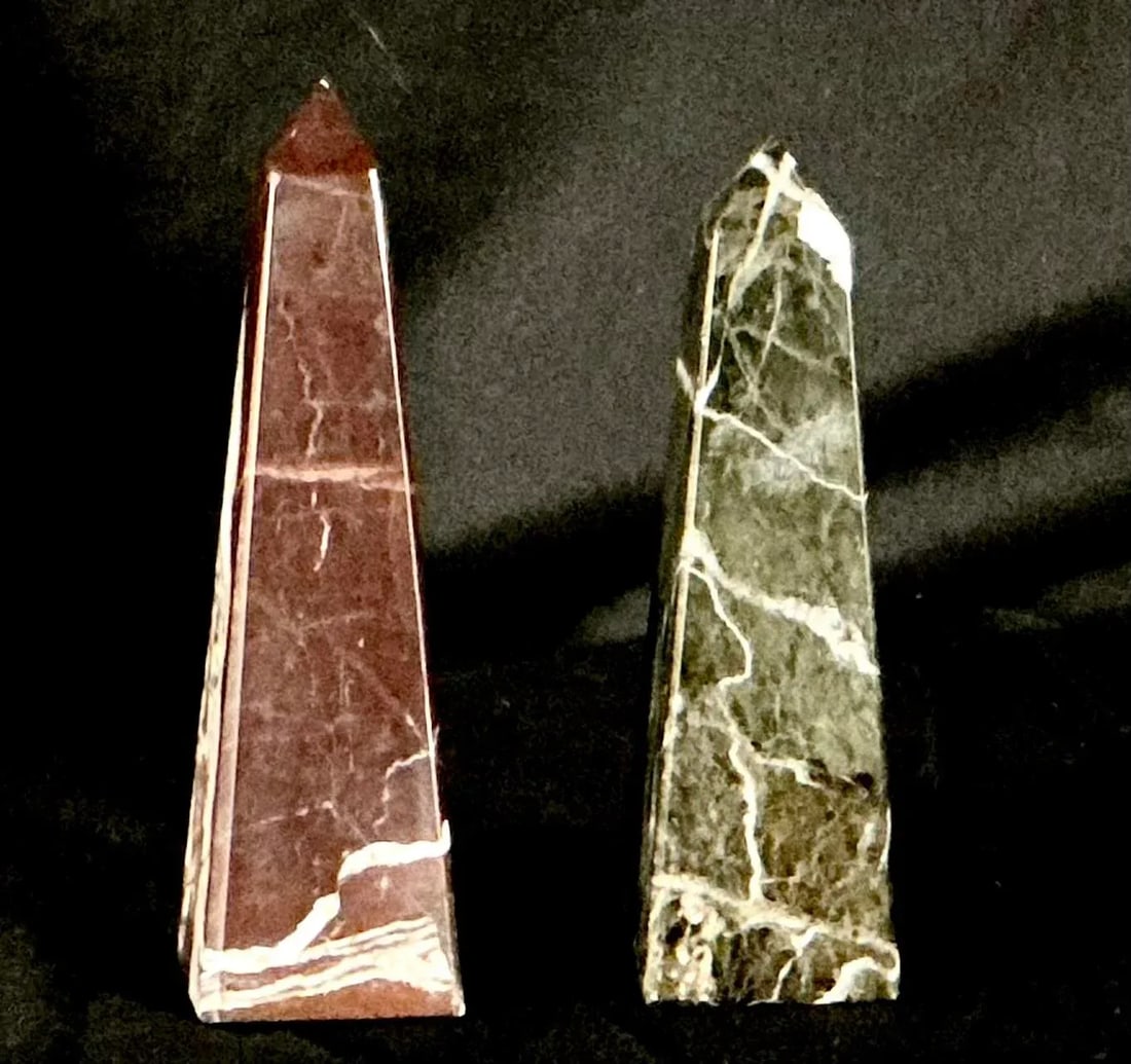 Decorative Obelisks in Varied Stone and Crystal, Set of Ten - 2