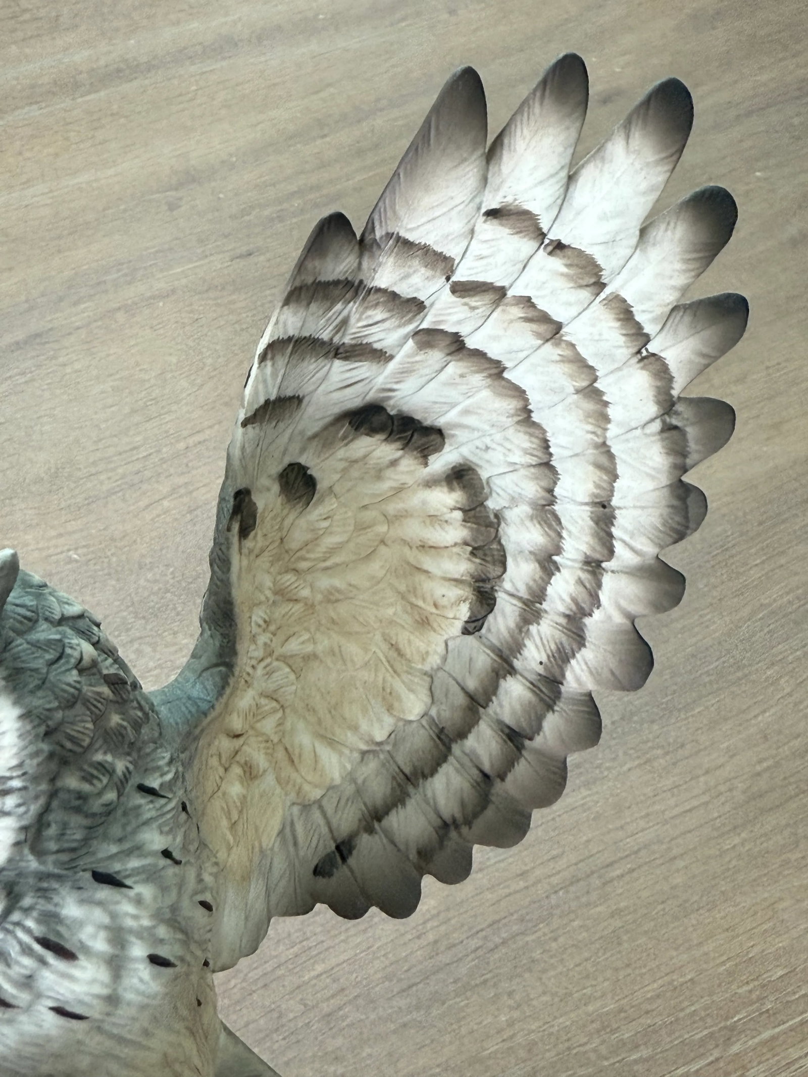 Porcelain Screech Owl With Owlets Statue - 7