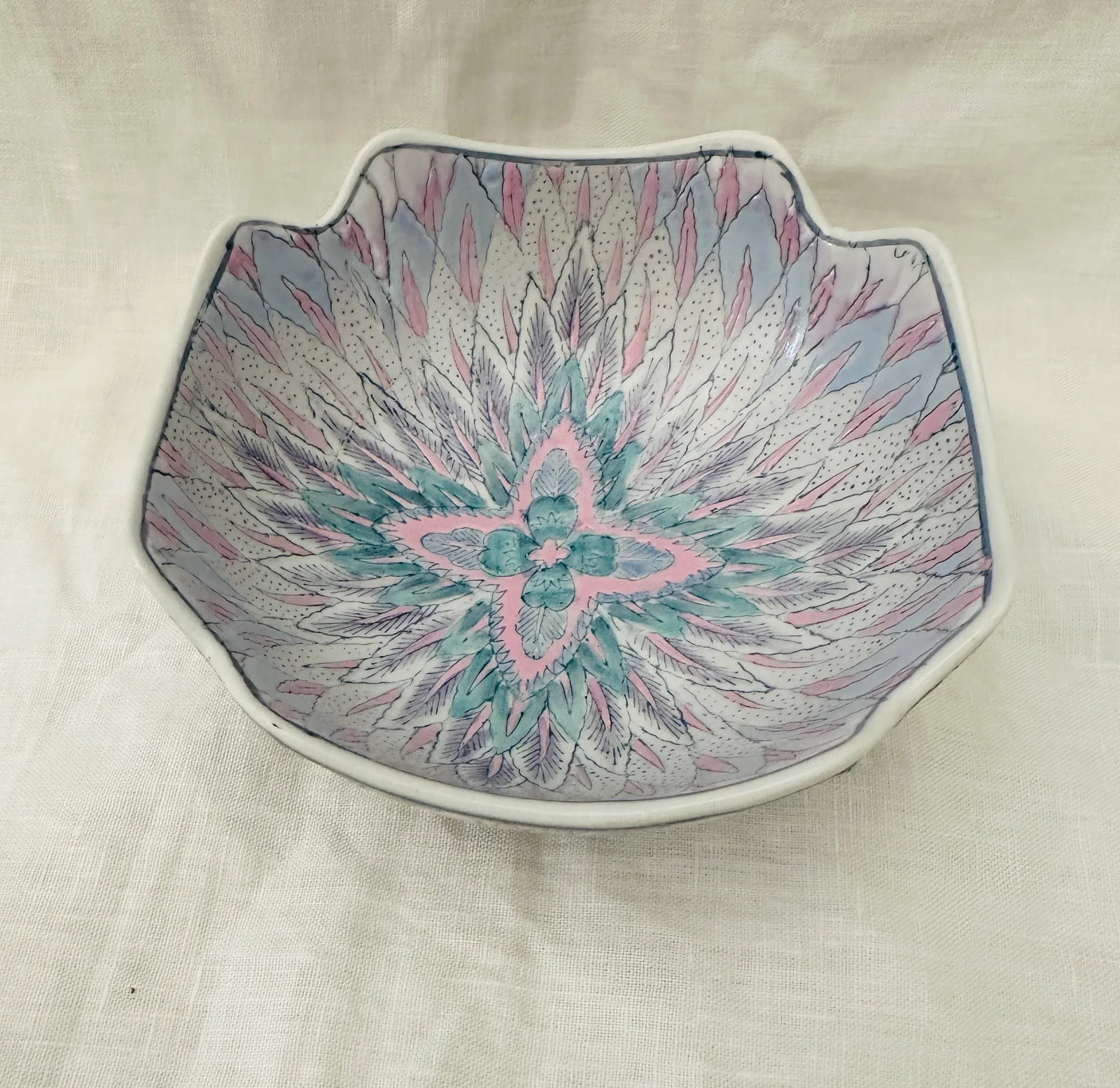 Vintage Porcelain Toyo Japan Pastel Trinket Dish - 3