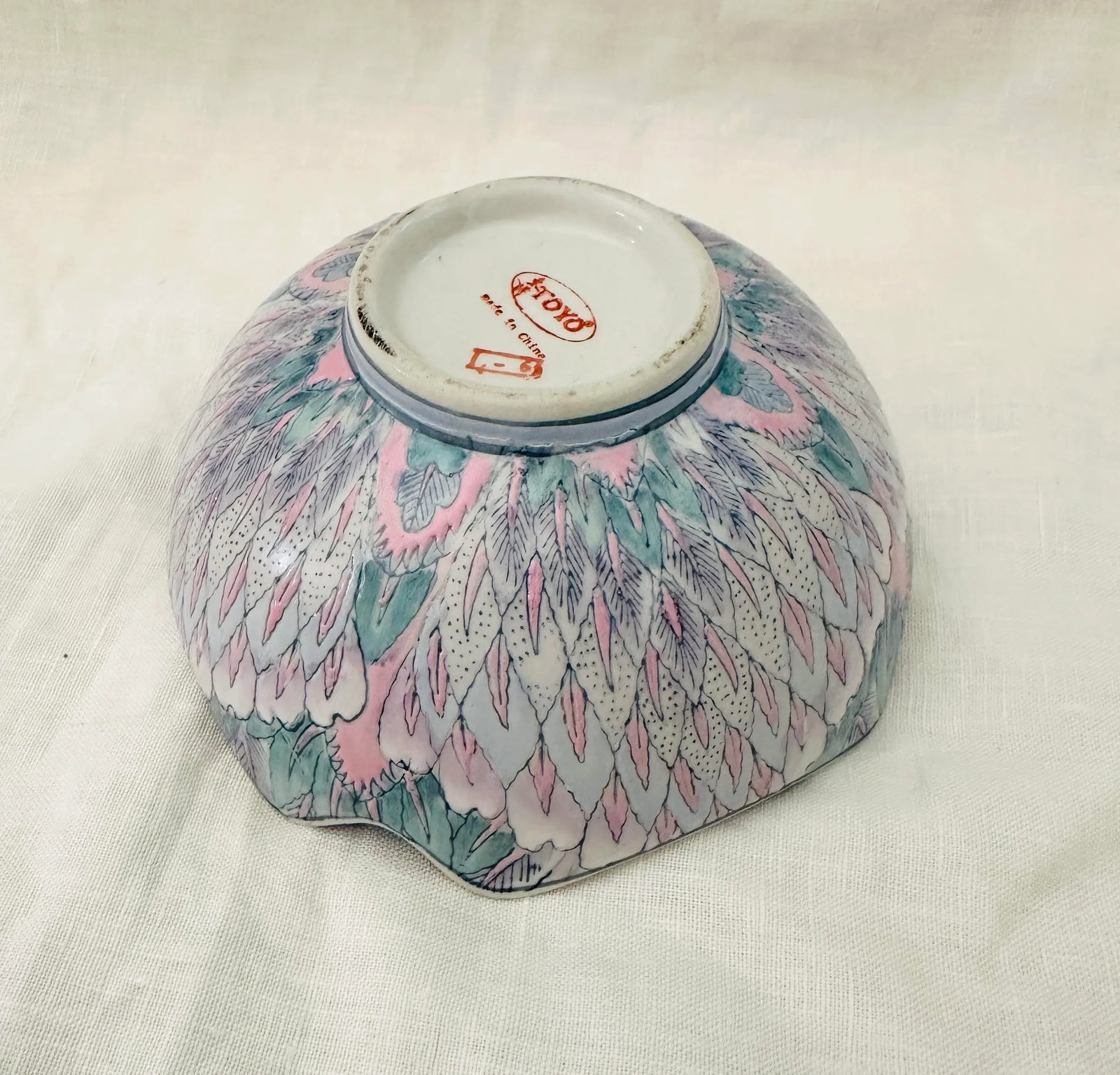 Vintage Porcelain Toyo Japan Pastel Trinket Dish - 7