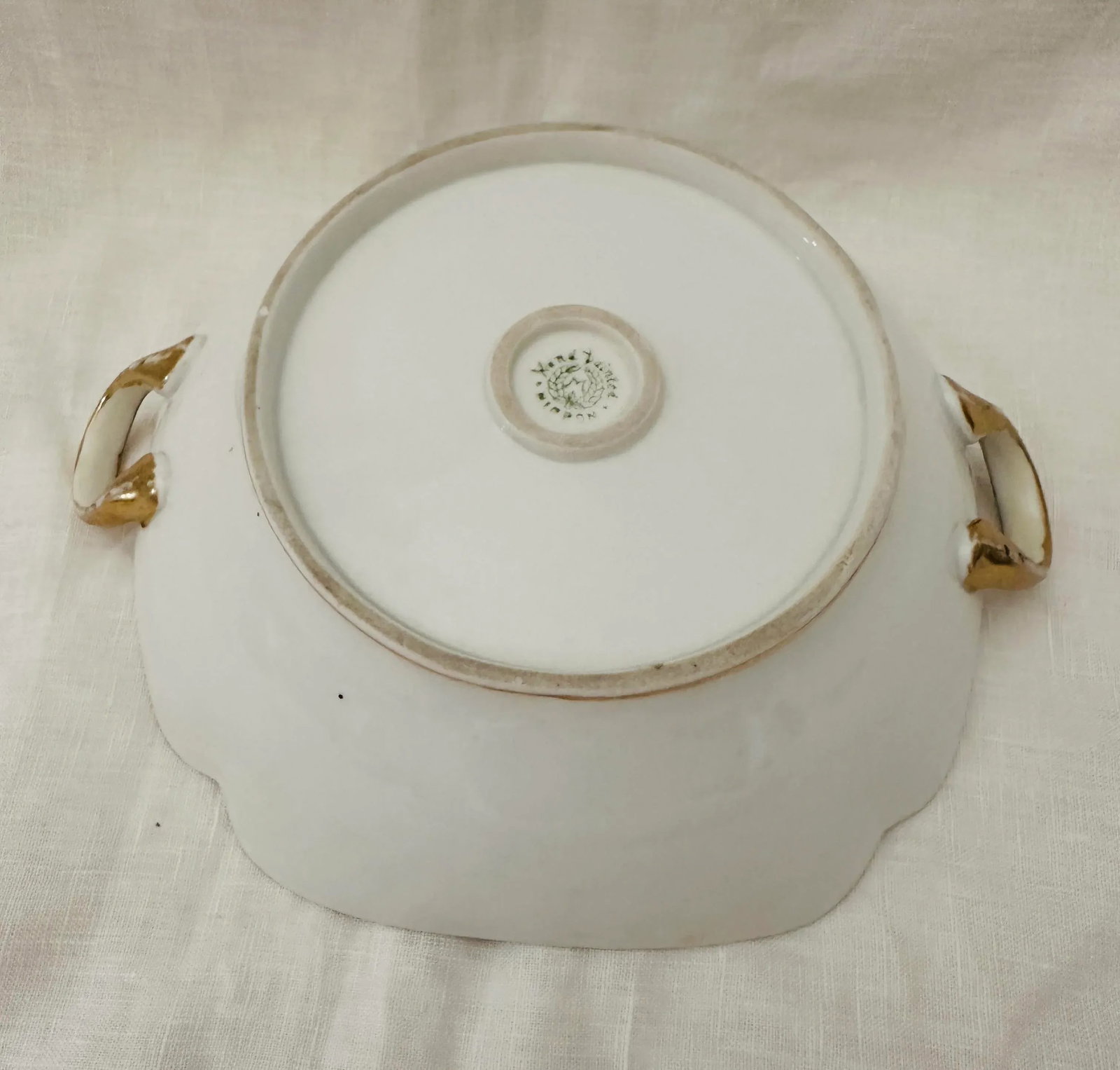 Hand Painted Nippon "Morimura Brothers" Blue & Gold Trim Serving Bowl - 7