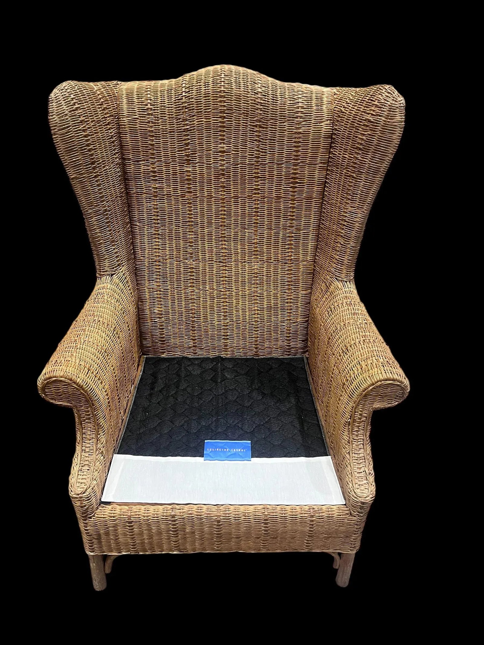 Pair of Large Wicker Wingback Chairs With Ottoman by Henry Link for Lexington Furniture 1972 - 3
