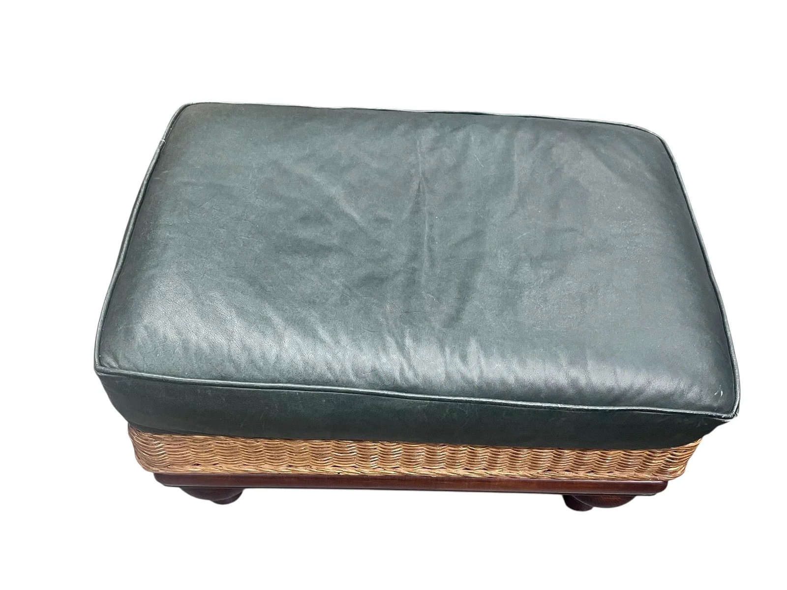 Pair of Large Wicker Wingback Chairs With Ottoman by Henry Link for Lexington Furniture 1972 - 7