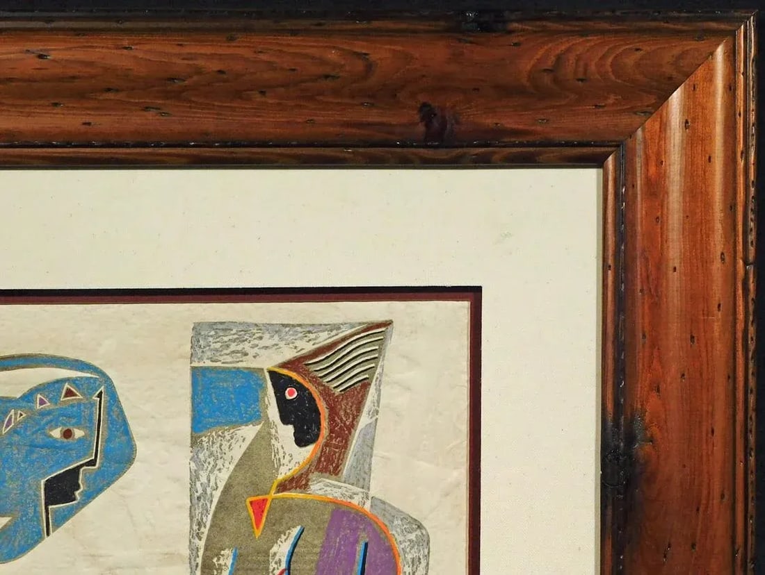 Neal Doty" Flash Back Doors" Mix Media on Paper Hs #4 Artwork Custom Framed - 3