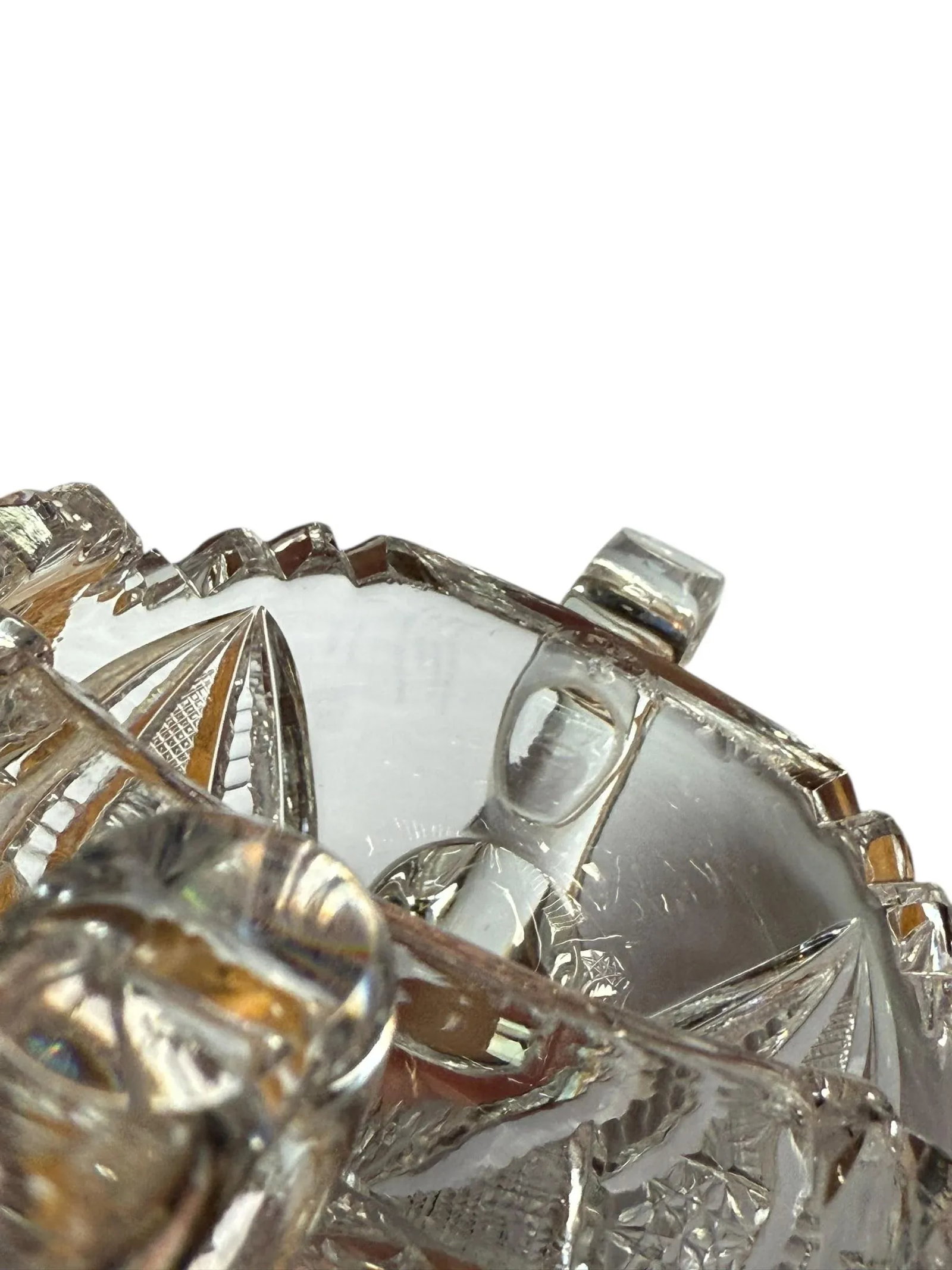 Antique Crystal Pitkin & Brooks Sugar Bowl American Brilliant Period - 7