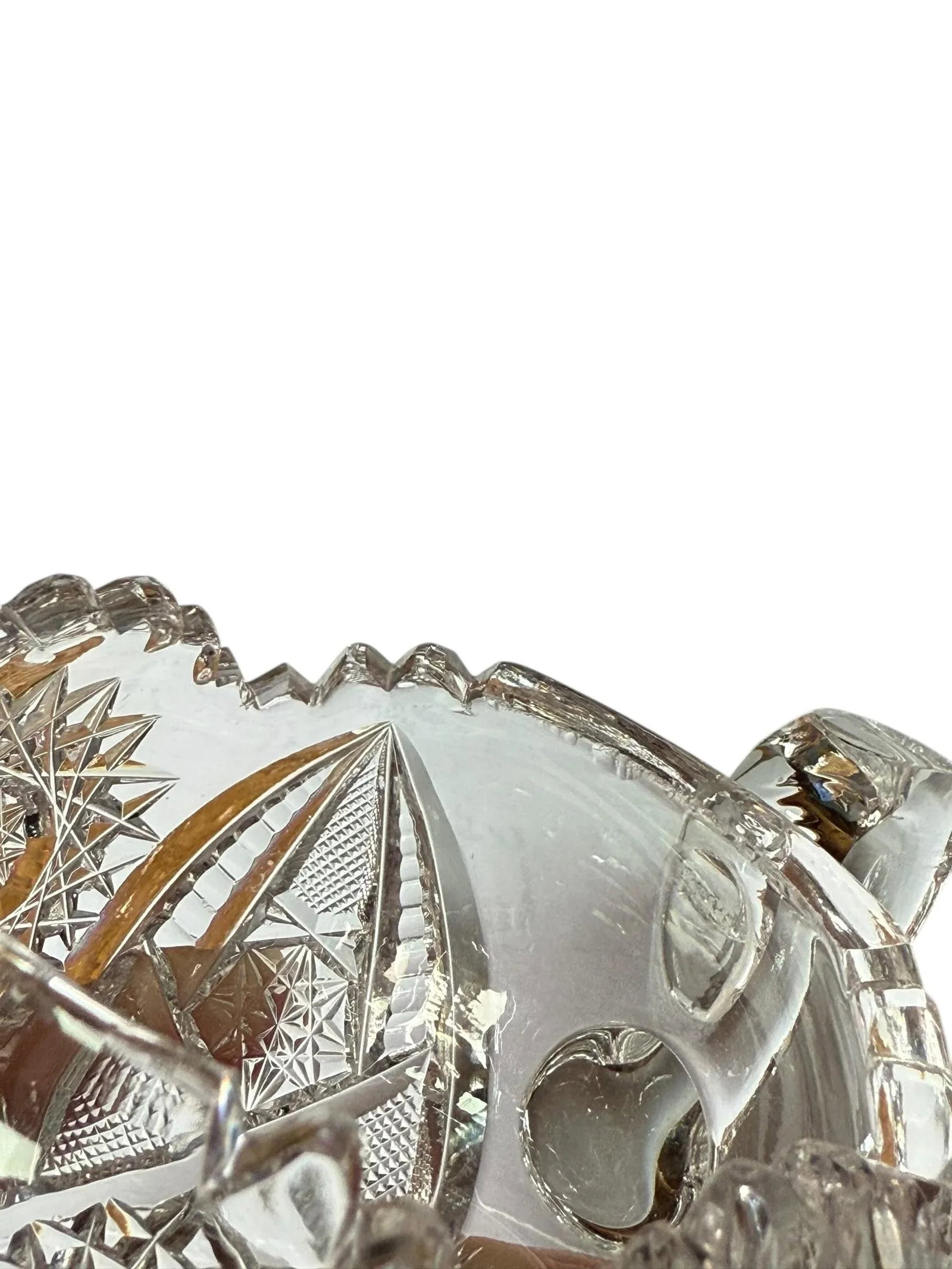 Antique Crystal Pitkin & Brooks Sugar Bowl American Brilliant Period - 8