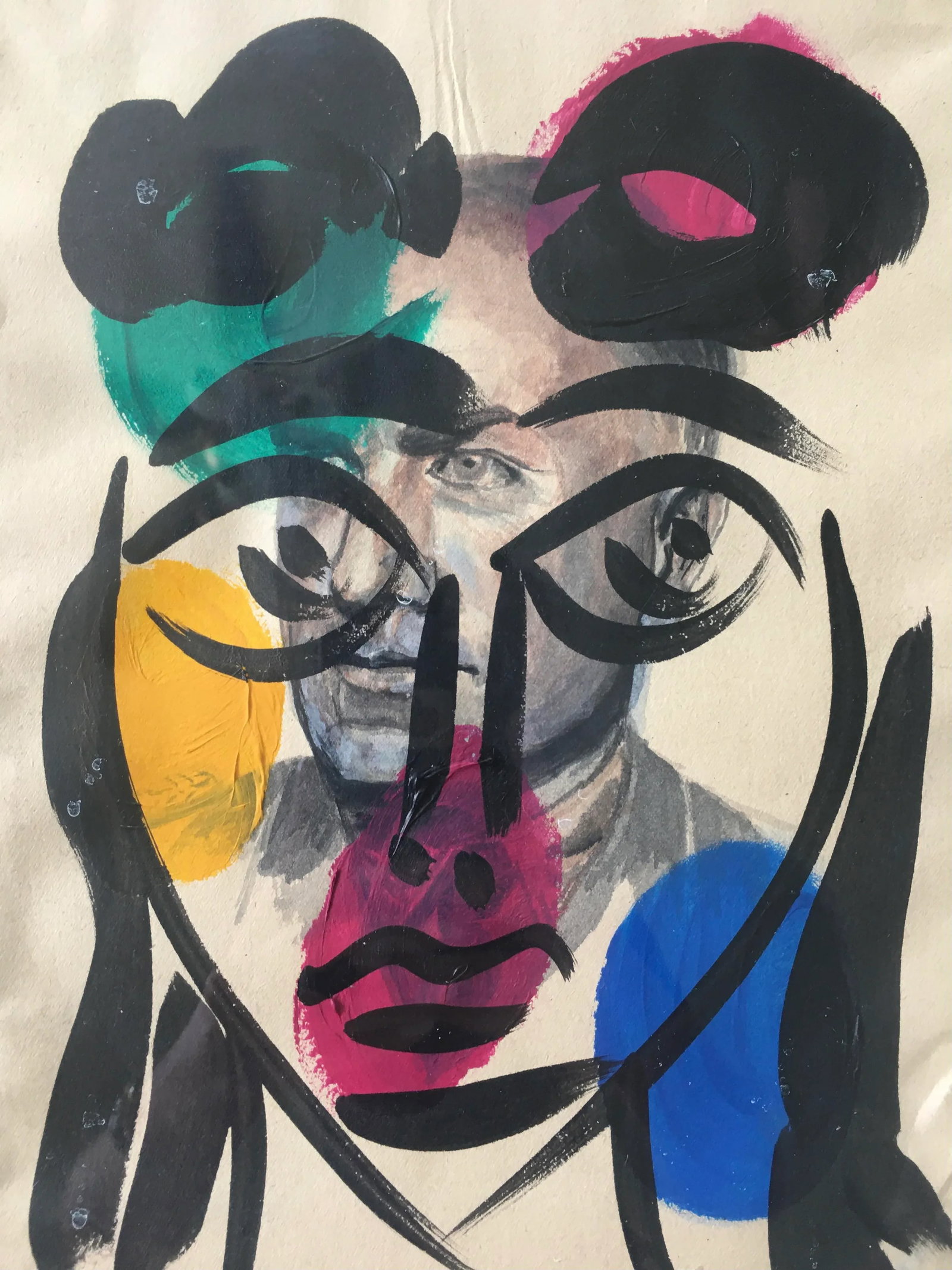 1960s "MirÃ³" Figurative Abstract Acrylic Painting by Artist Peter Keil, Framed - 2