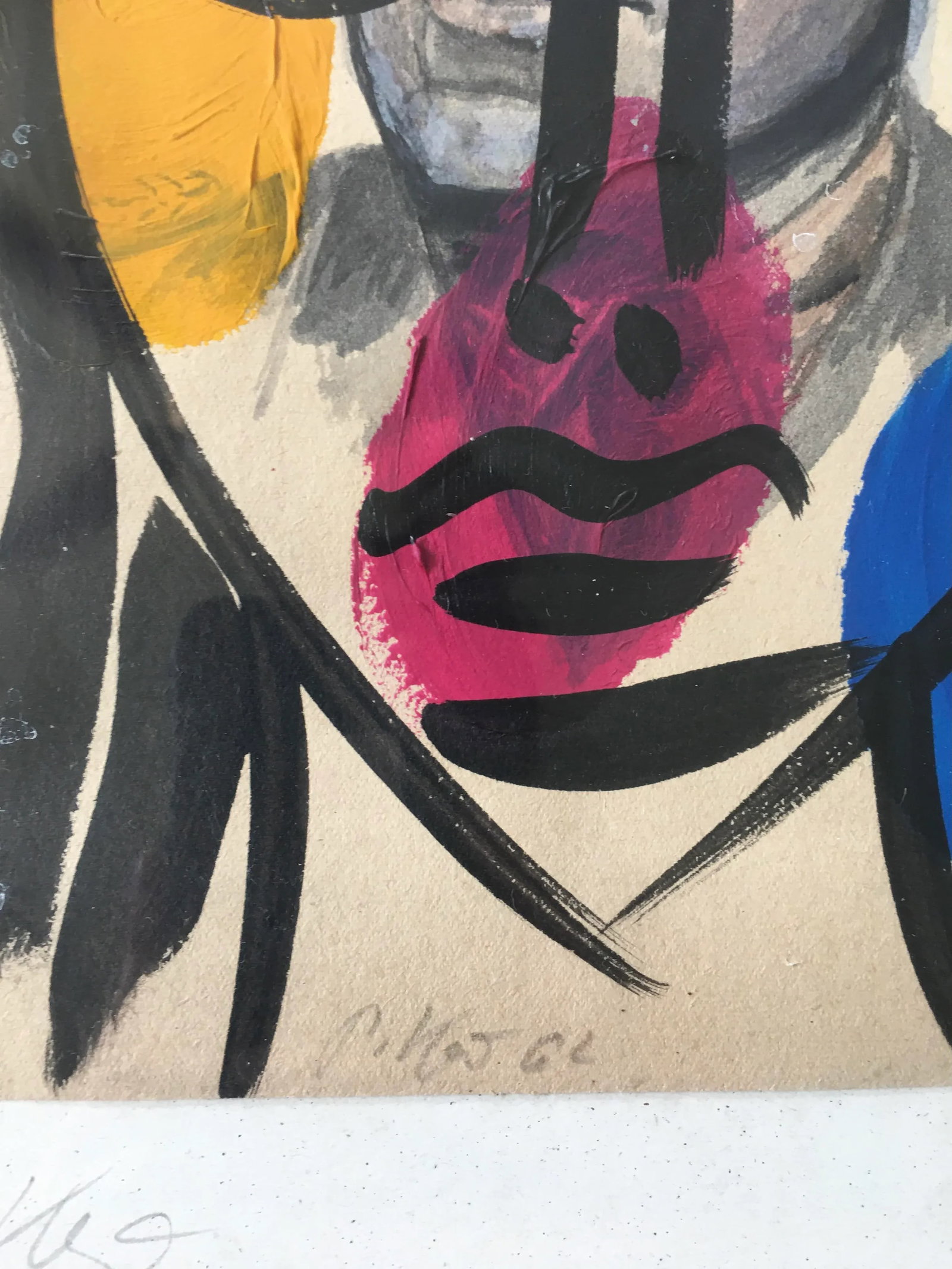 1960s "MirÃ³" Figurative Abstract Acrylic Painting by Artist Peter Keil, Framed - 4