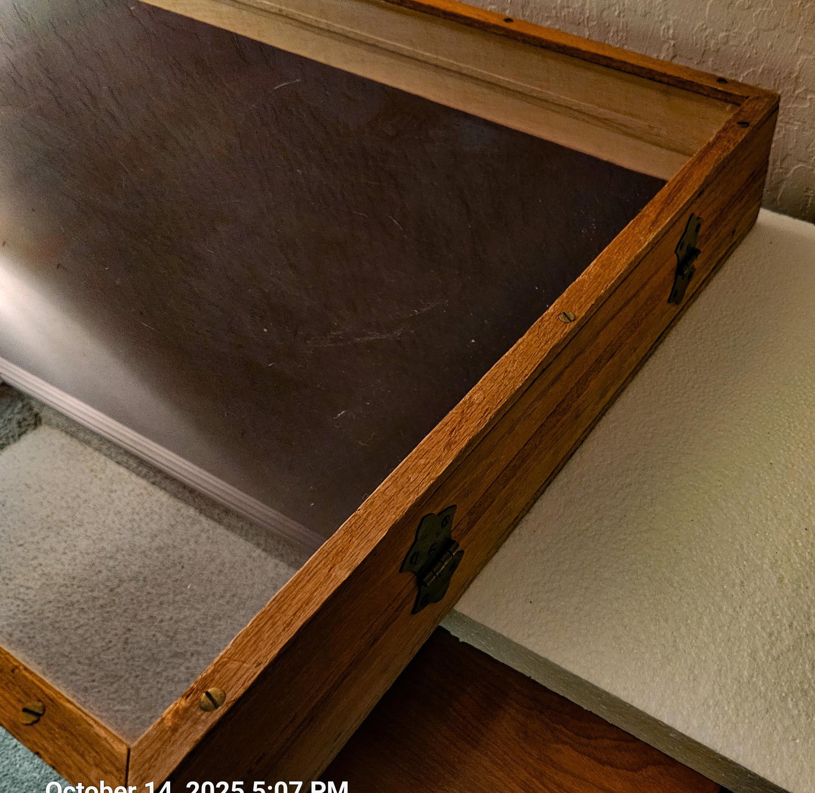 1970s Pair of 2 Rustic Hardwood Hand Made Portable Jewelry Toys Tabletop Display Cases Cabinets - 14