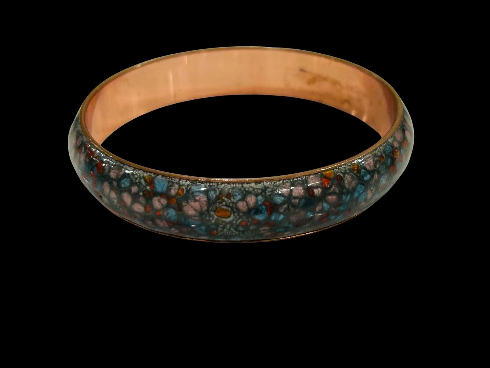 Vintage 1950s Matisse Renoir Copper Enamel Bracelet | Signed Mid-Century Modern Jewelry - 2