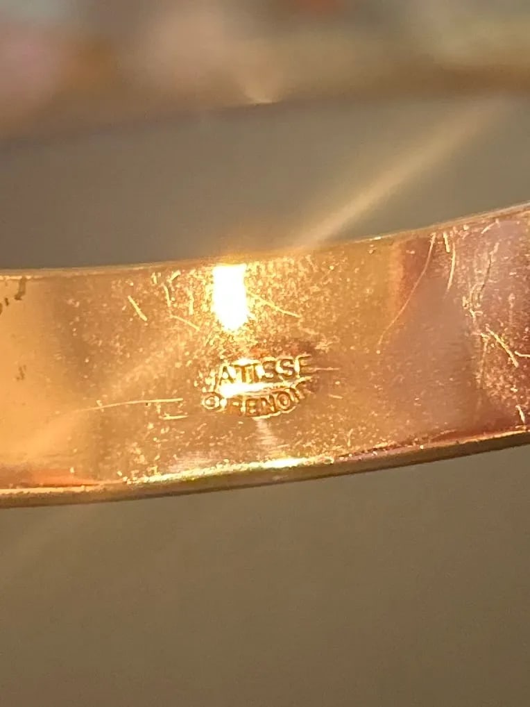 Vintage 1950s Matisse Renoir Copper Enamel Bracelet | Signed Mid-Century Modern Jewelry - 5