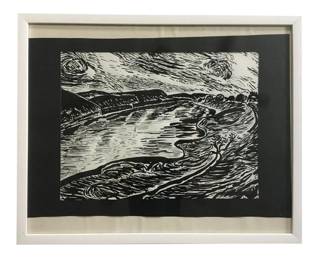 1960s "Palma De Mallorca" Black and White Pencil Drawing by Peter Keil, Framed: Peter Keil is a German artist that focuses primarily on abstract expressionism. Keil painted with some of the greats including Joan MirÃ³, Pablo Picasso and Andy Warhol, to name a few. This