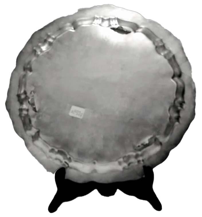 1940s Rococo Old English by Poole Silverplate Round Footed Platter - 4