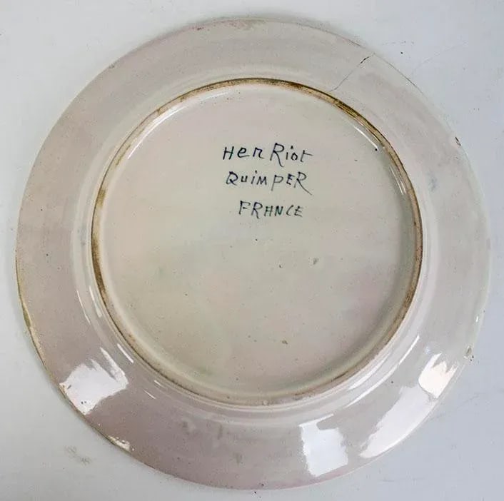 Vintage Henriot Quimper France Faience Dinner Plate Breton Man - 6