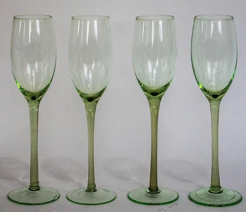 1960s Mid-Century Modern Tiffin Green Champagne Glasses - Set of 4 - 5