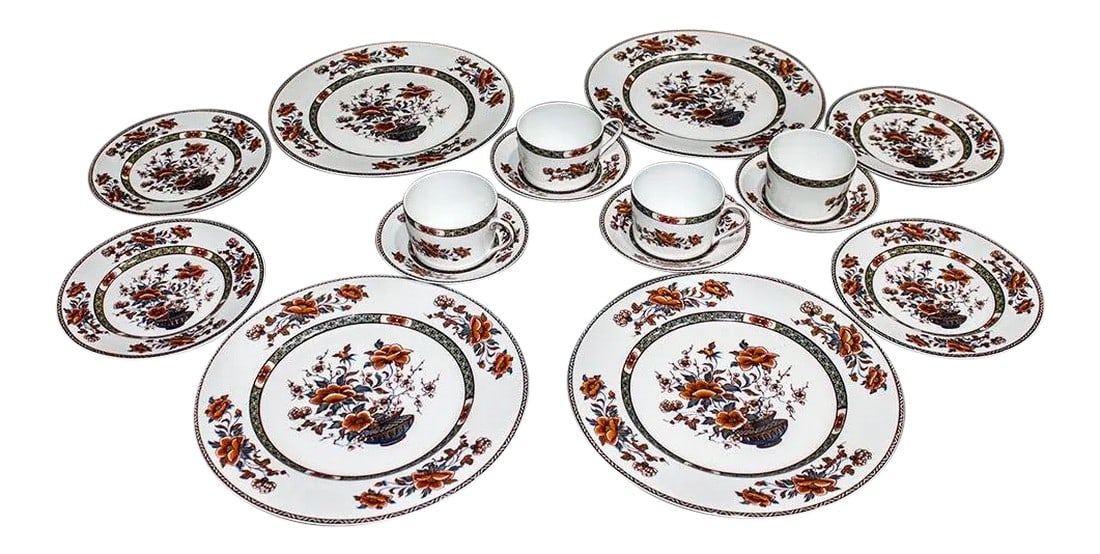 1960s Royal Limoges Mandarin Pattern China Service for 4 - 16pcs (1 of 8)