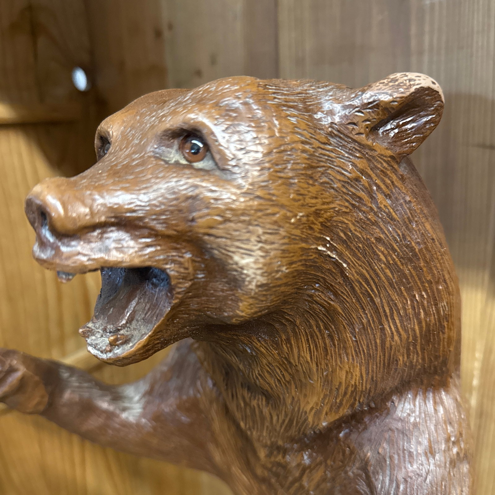 1950s Large Black Forest Standing Bear - 6