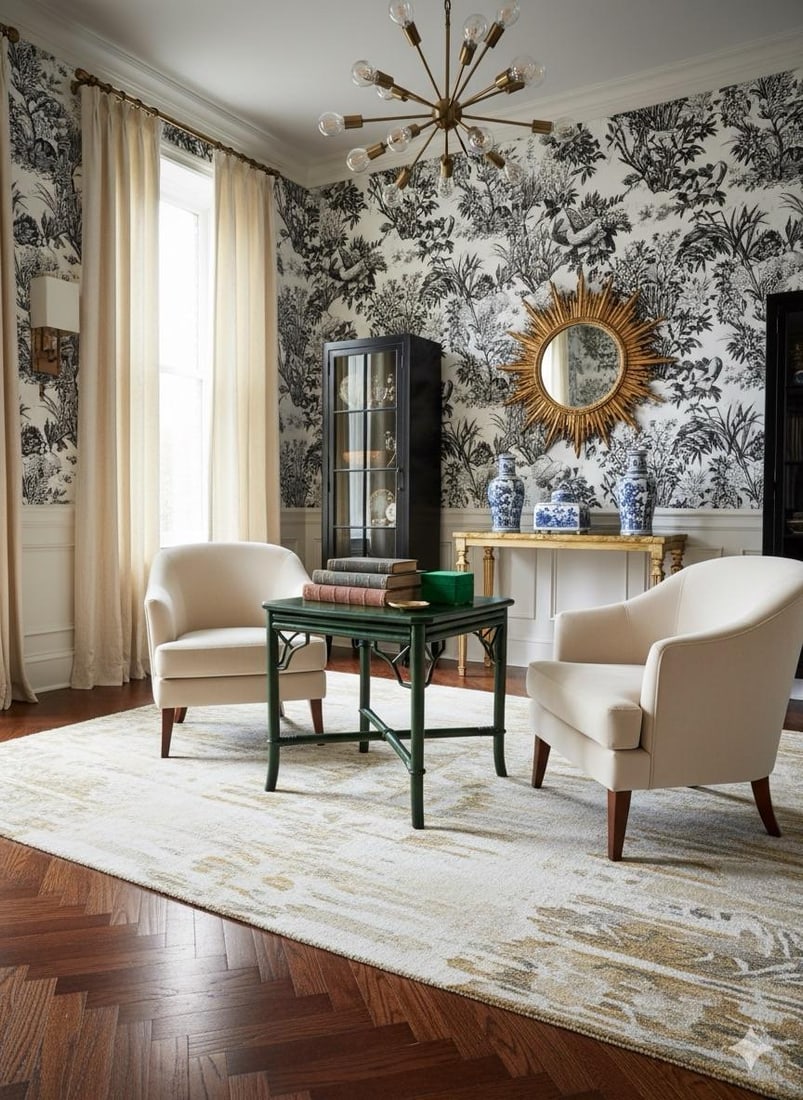 Luxurious Vintage Mid Century Rattan Side Table With Deep Verdant Lacquer Finish - Newly Painted - 2