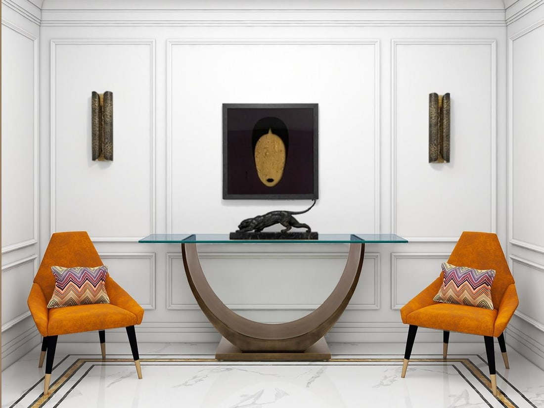 Modern Greg Sheres Style Bronze Console Table - 5