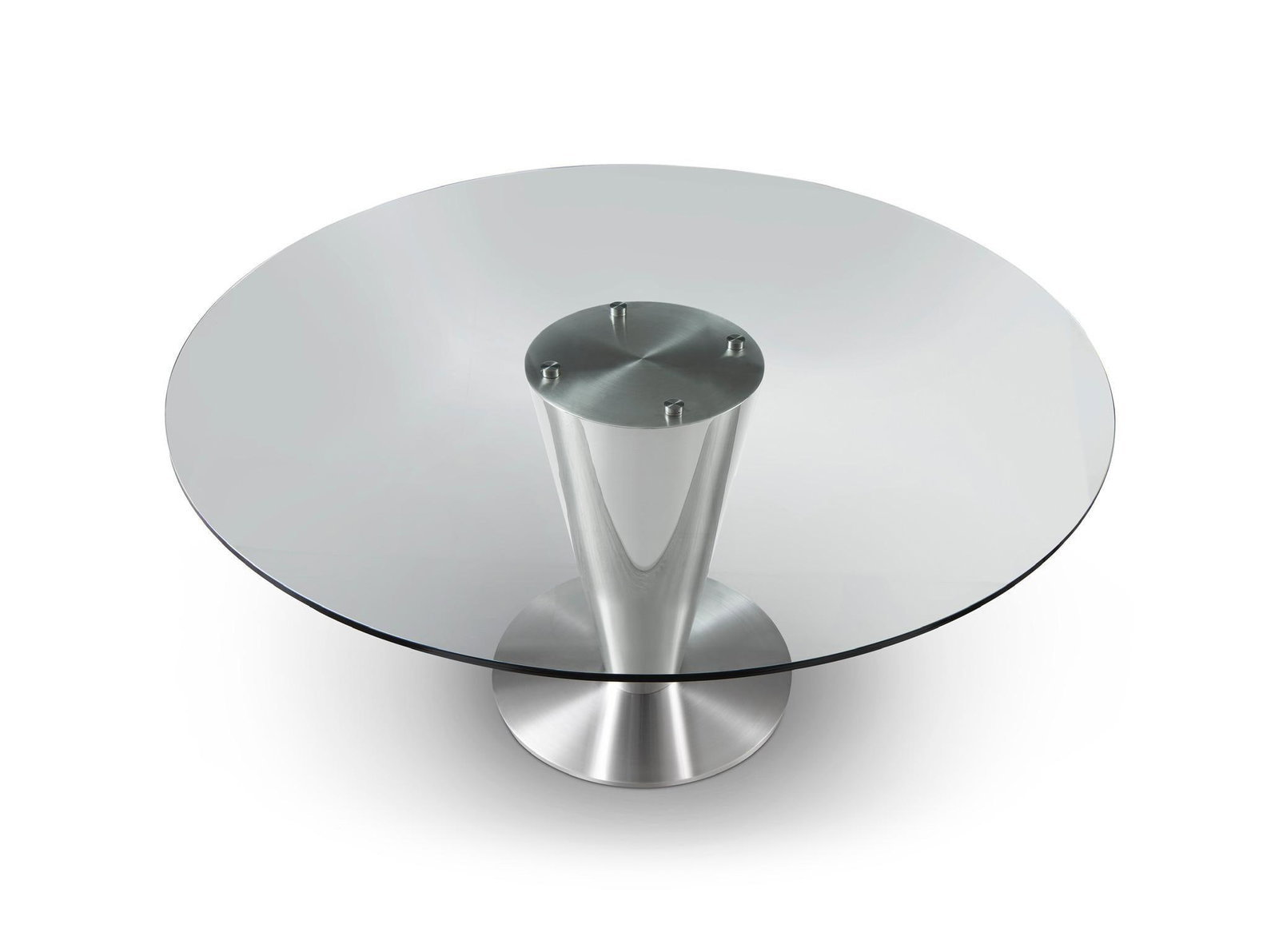 Modern Greg Sheres Style Stainless Steel Round Dining Table - 3