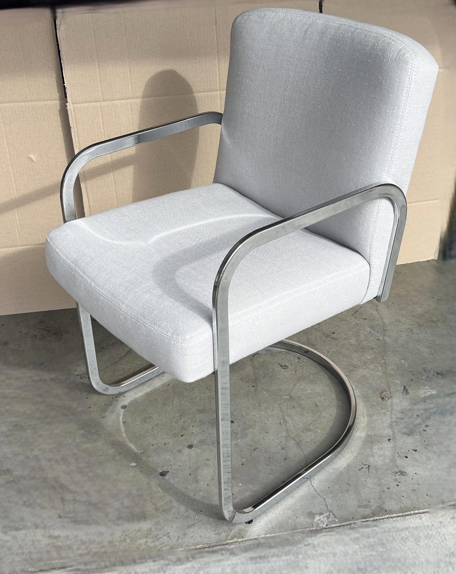 Set of 2 1960s Mid-Century Modern Chrome Cantilever Armchairs – Restored & Reupholstered - 12