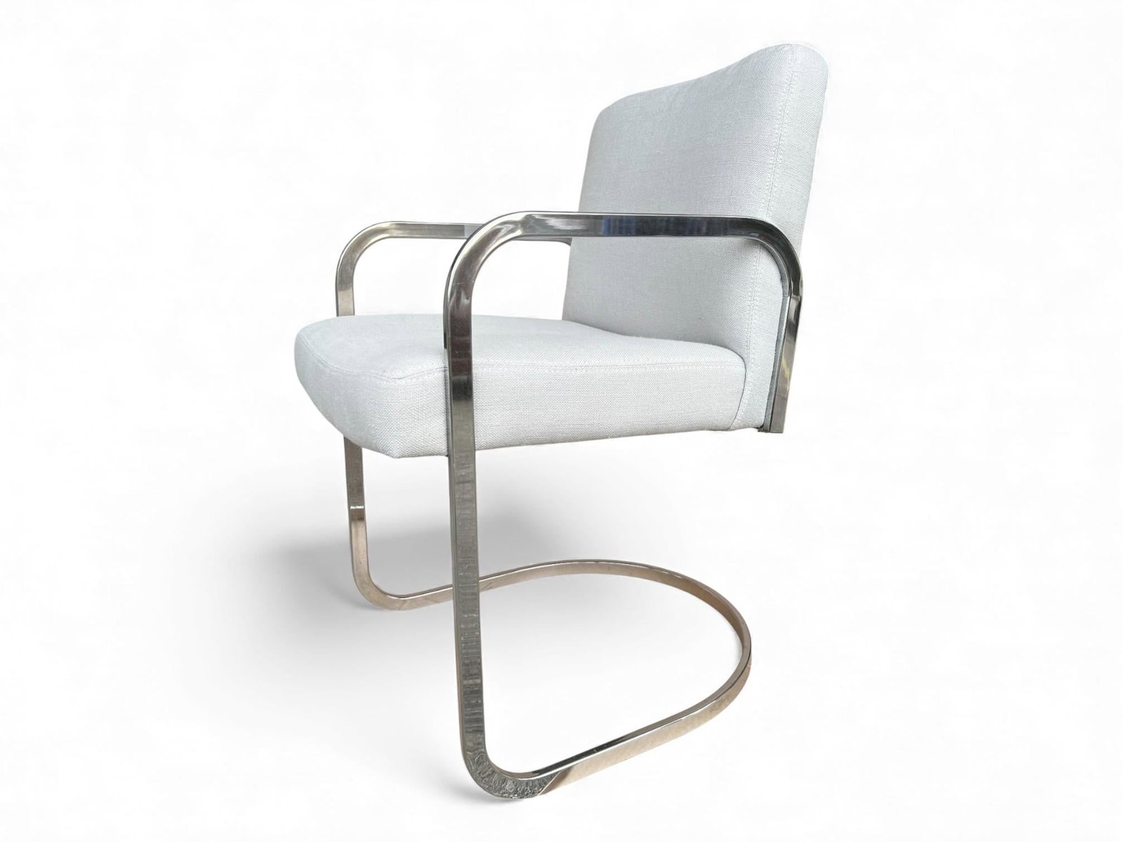 Set of 2 1960s Mid-Century Modern Chrome Cantilever Armchairs – Restored & Reupholstered - 7