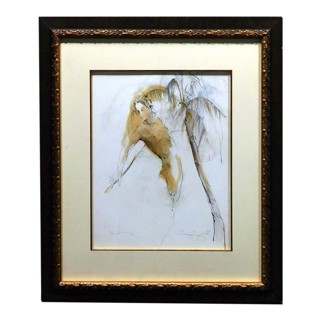 Jurgen Gorg "Fennech" Original Pencil Watercolor With Custom Framed Hand Signed: Fennech by Jurgen Gord Original Pencil Watercolor on Paper Hand signed &titled by the artist Image Size: 16" x 13" Frame Size: 26" x 23.5" 100 percent guarantee of authenticity Art Condition: MINT