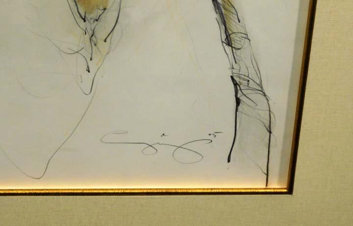 Jurgen Gorg "Fennech" Original Pencil Watercolor With Custom Framed Hand Signed - 4