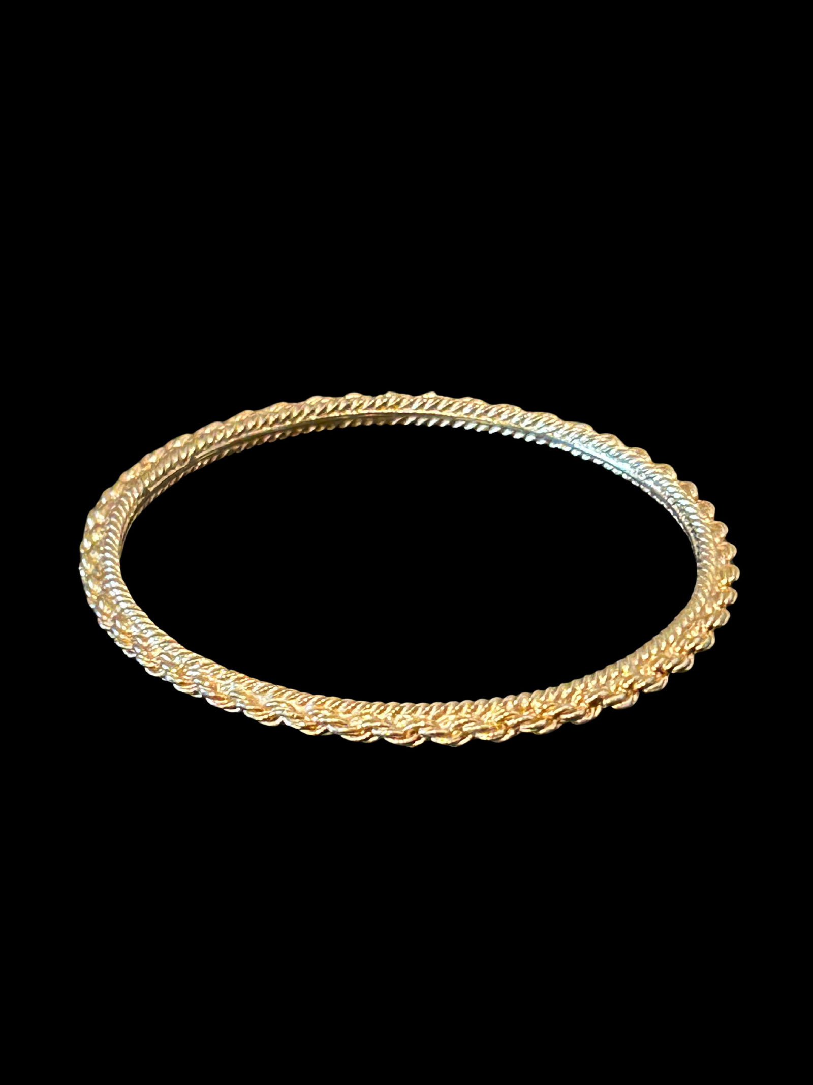 Vintage Crown Trifari Gold Braided Bangle Bracelet | Rope-Style Beaded Stacking Bracelet | Signed Tr - 4