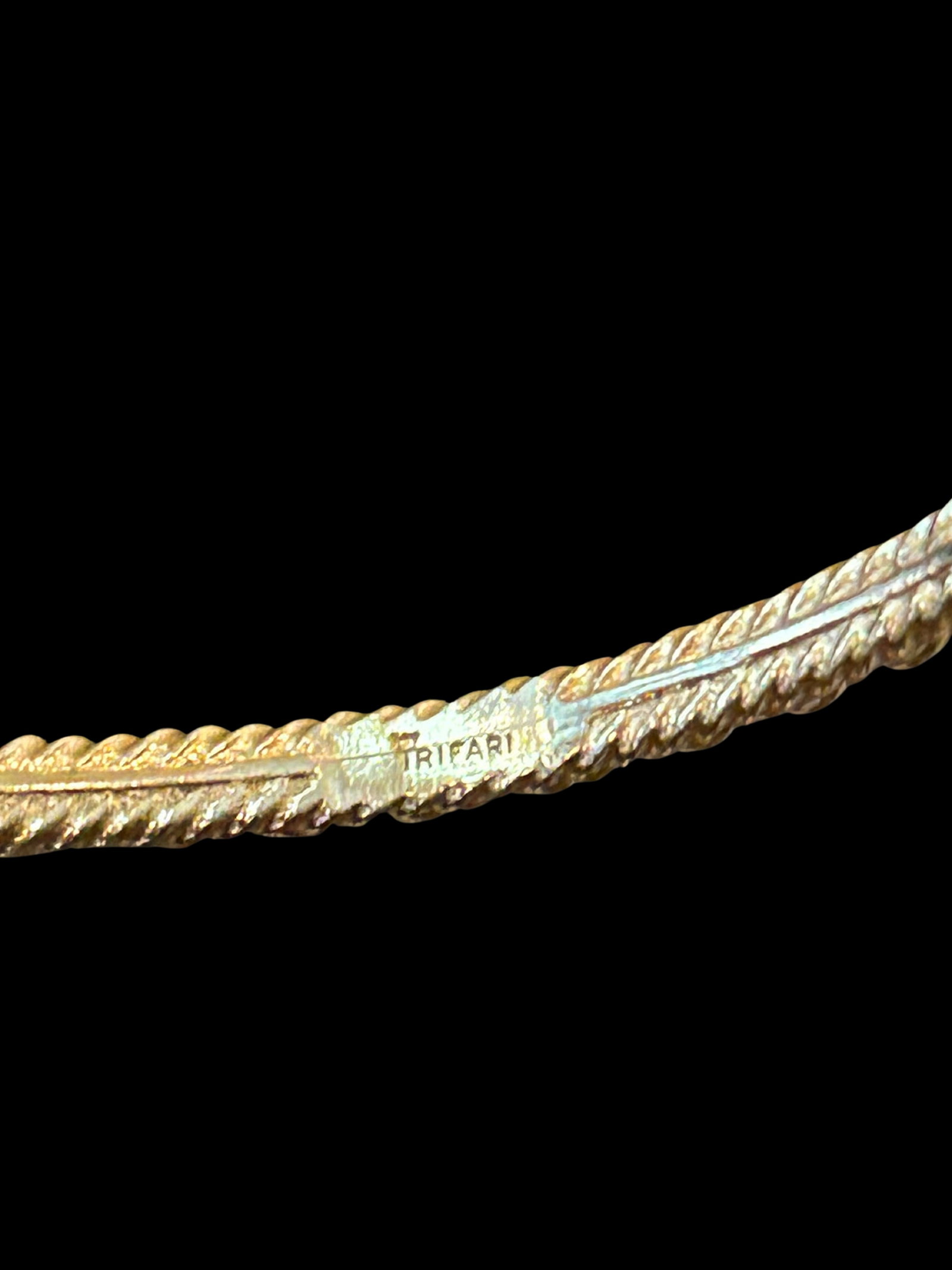 Vintage Crown Trifari Gold Braided Bangle Bracelet | Rope-Style Beaded Stacking Bracelet | Signed Tr - 5