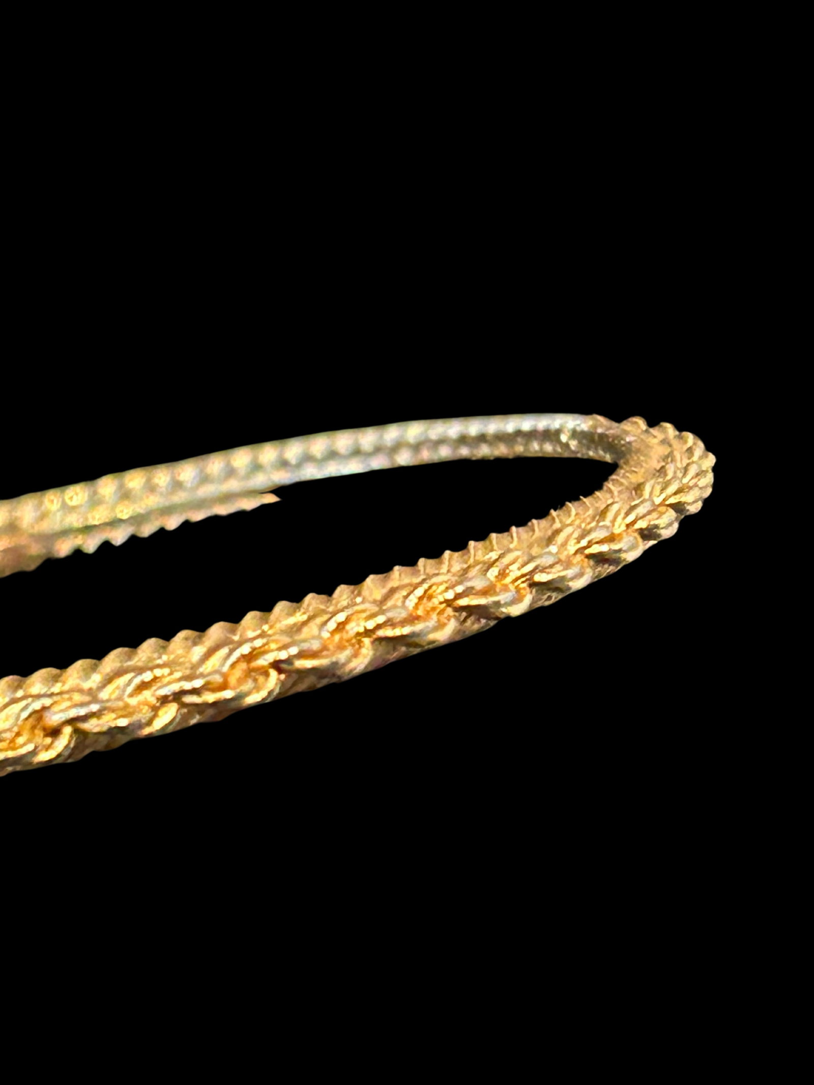 Vintage Crown Trifari Gold Braided Bangle Bracelet | Rope-Style Beaded Stacking Bracelet | Signed Tr - 6