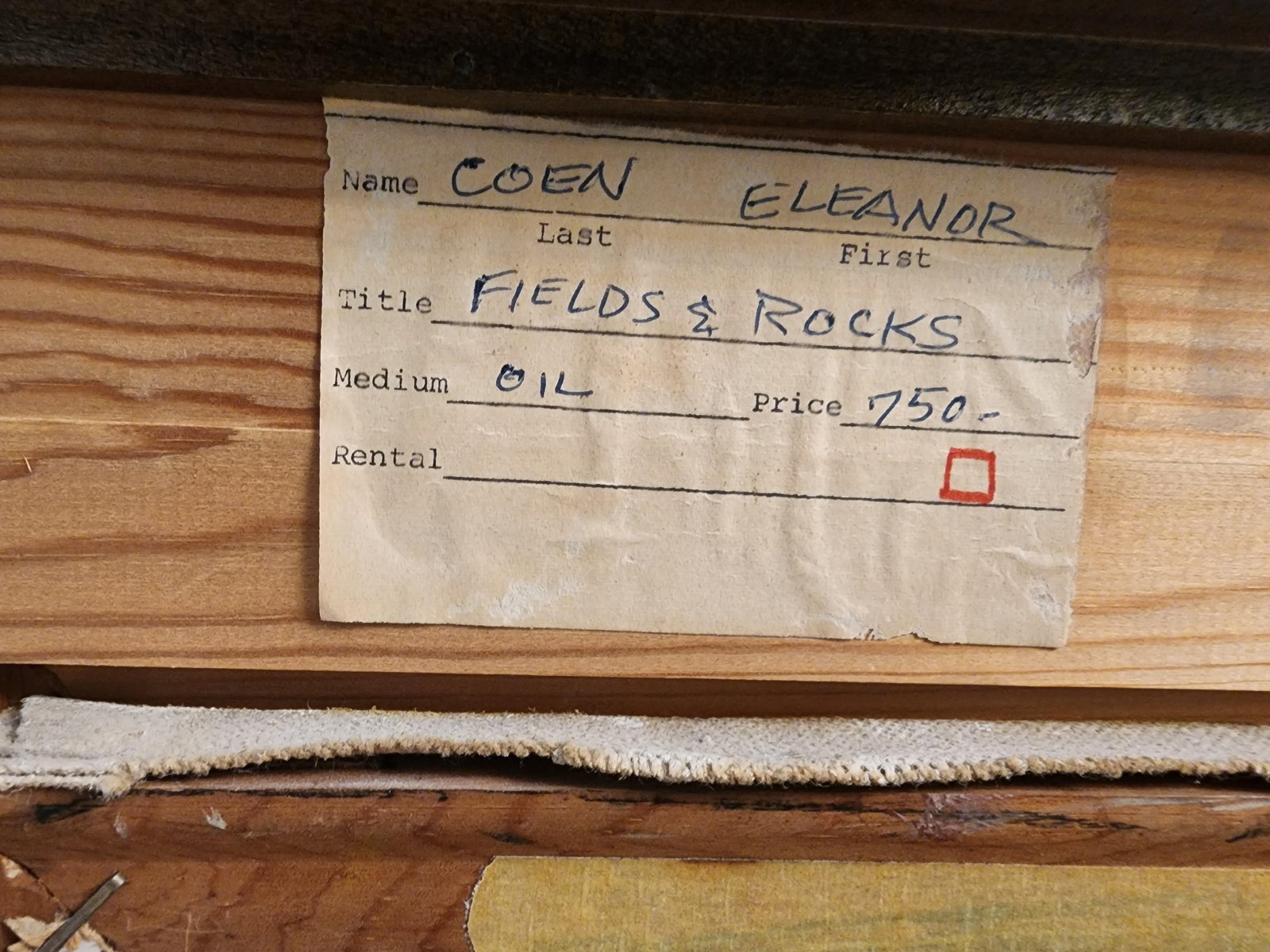 1940s Eleanor Coen Original Oil "Fields and Rocks" - 5