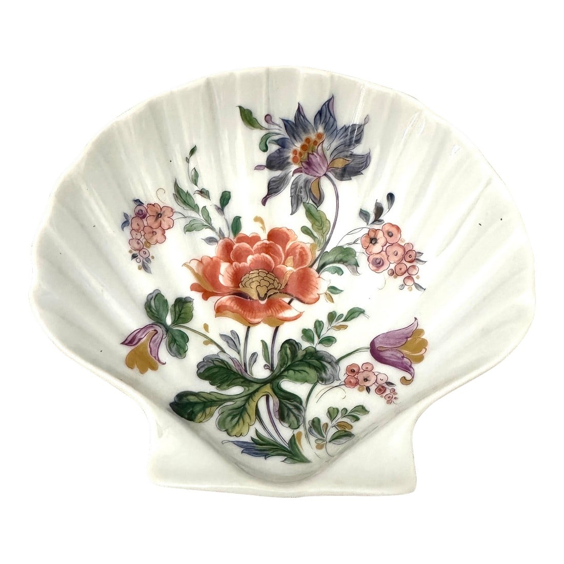 Limoges France Floral Print Clam Shell Trinket Dish: Limoges France Floral Print Clam Shell Trinket Dish, perfect on a nightstand or entry table. 5in d x 5.5in w x 1.5in H Make sure to follow me, I have flash sales for my followers only D3 