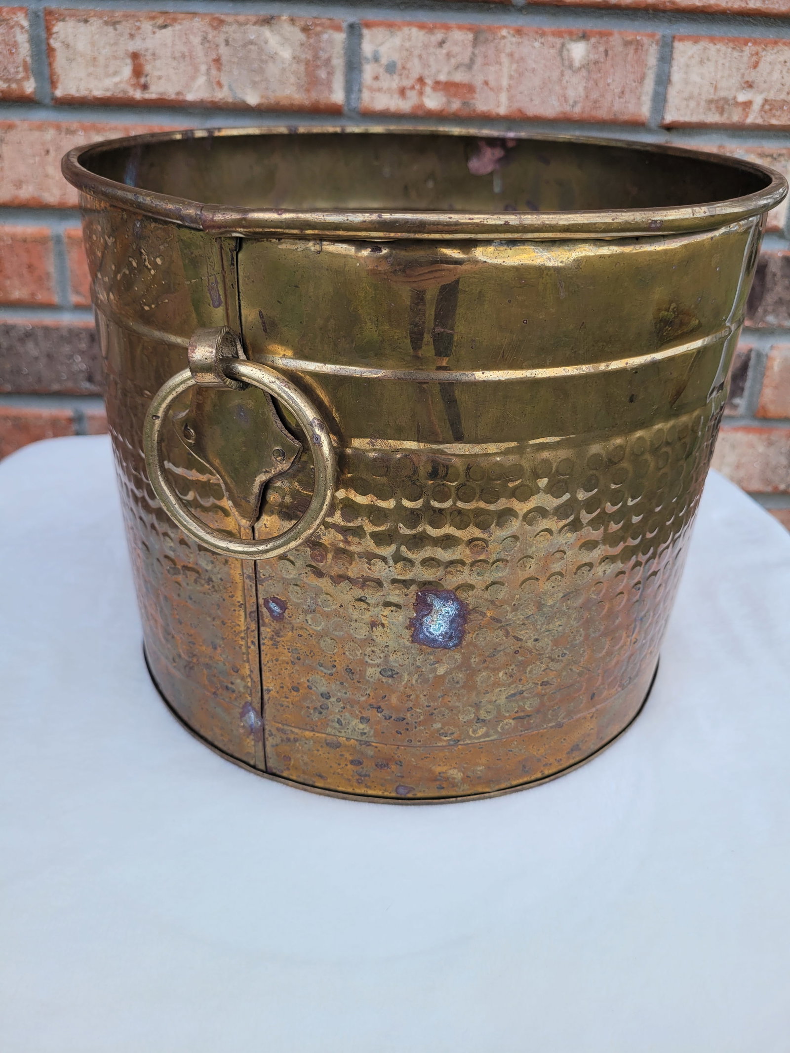 Vintage Hand-Hammered Copper Cachepot - 2