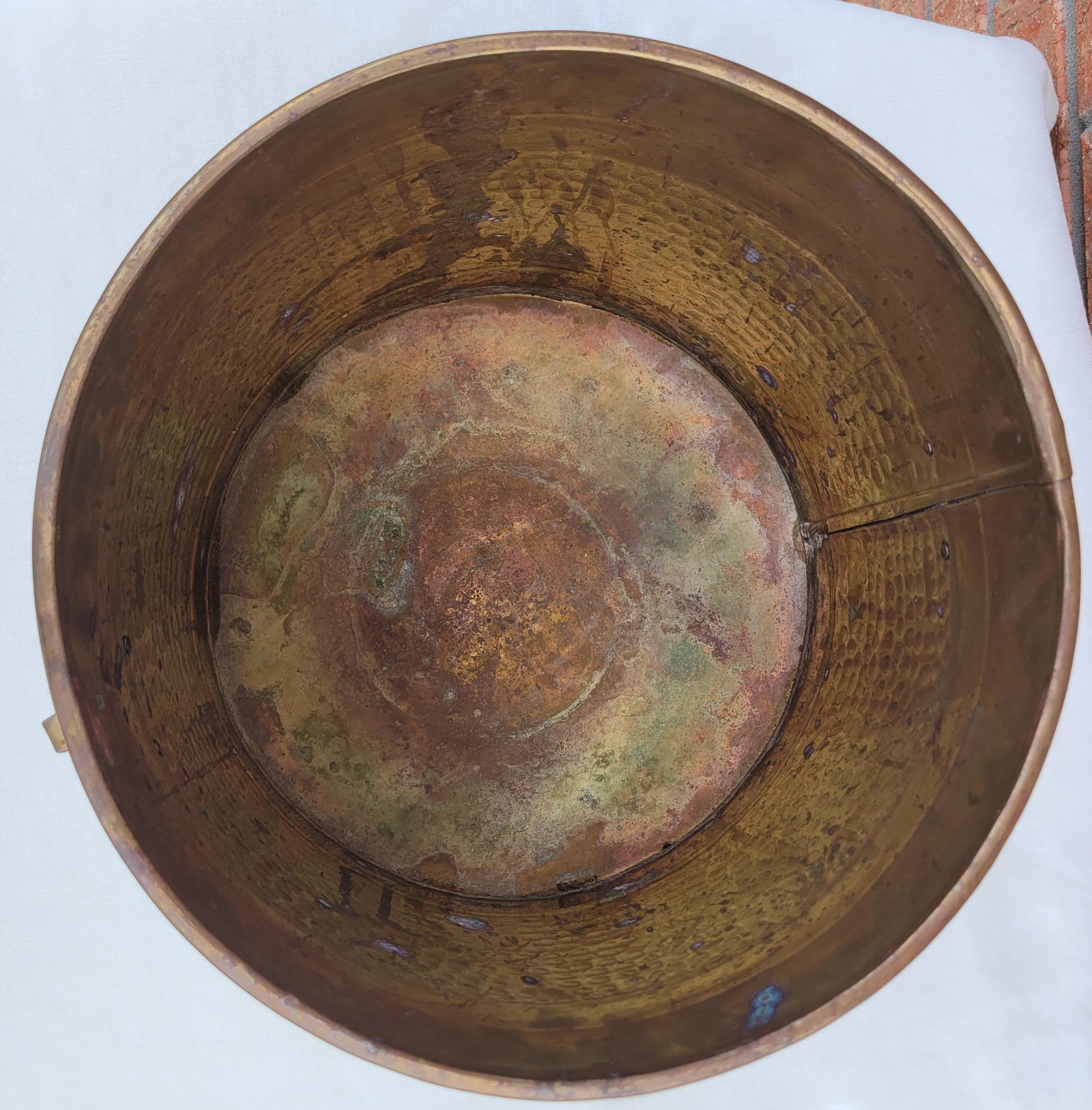 Vintage Hand-Hammered Copper Cachepot - 3