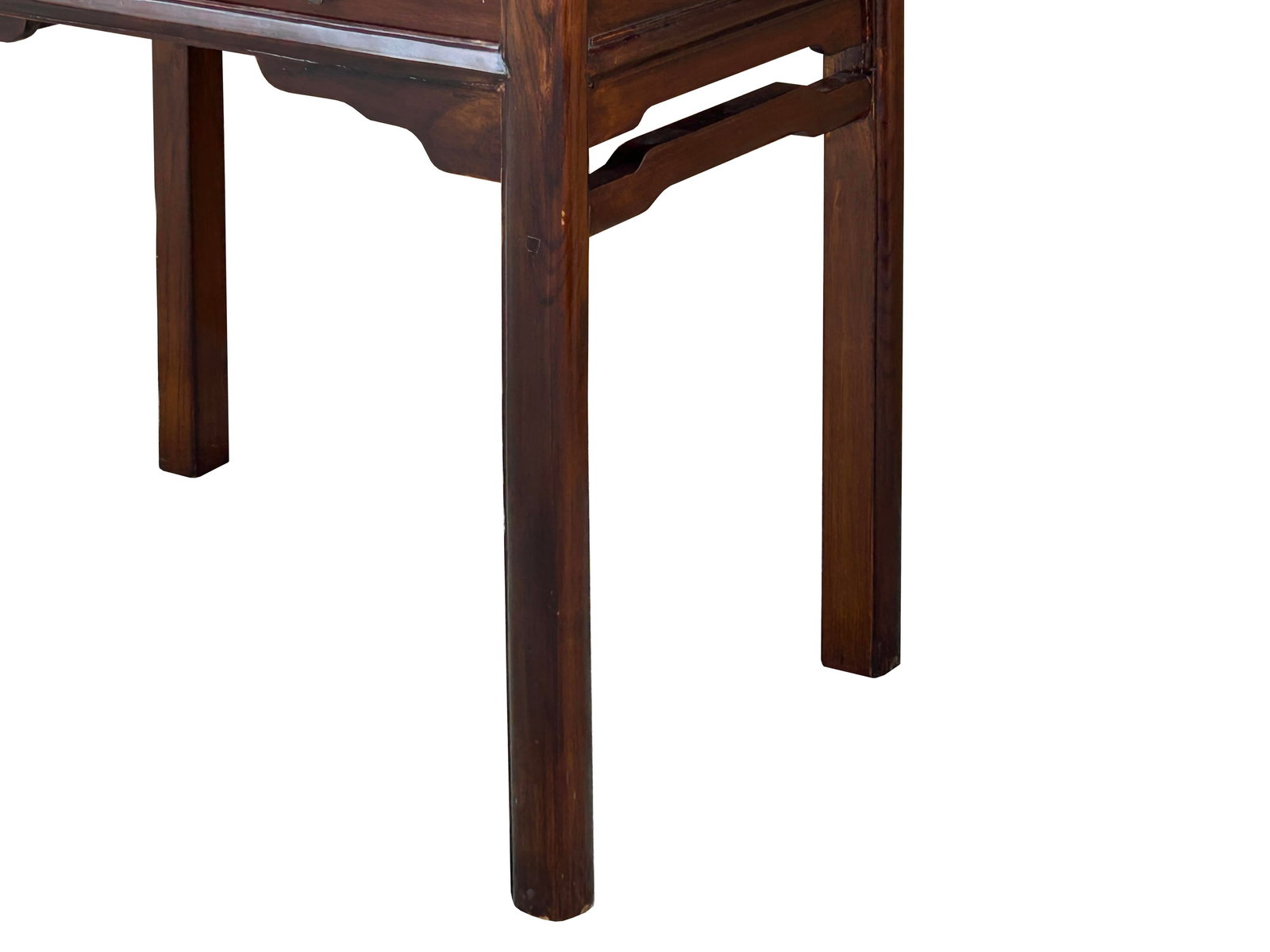 Vintage Brown Ancient Hardware 2 Drawers Console Altar Table - 7