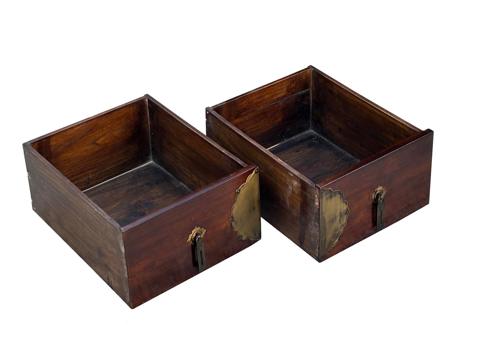 Vintage Brown Ancient Hardware 2 Drawers Console Altar Table - 8