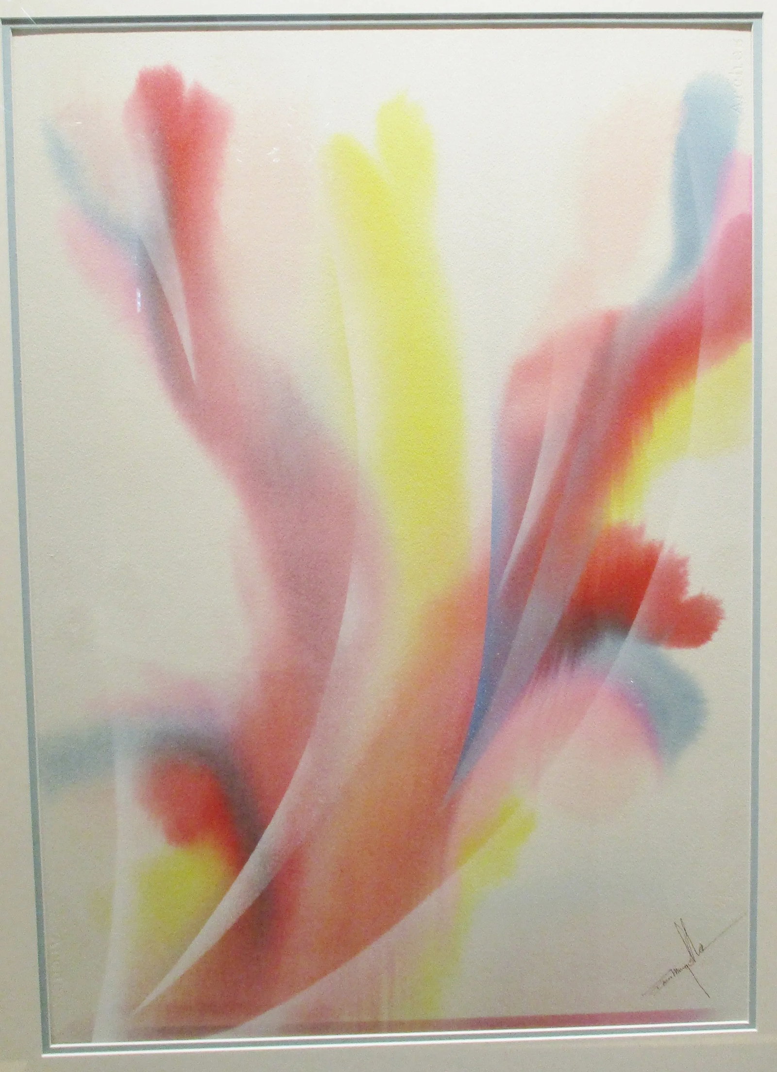 1970s Abstract Watercolor Painting by Dom Mingolla, Framed - 2