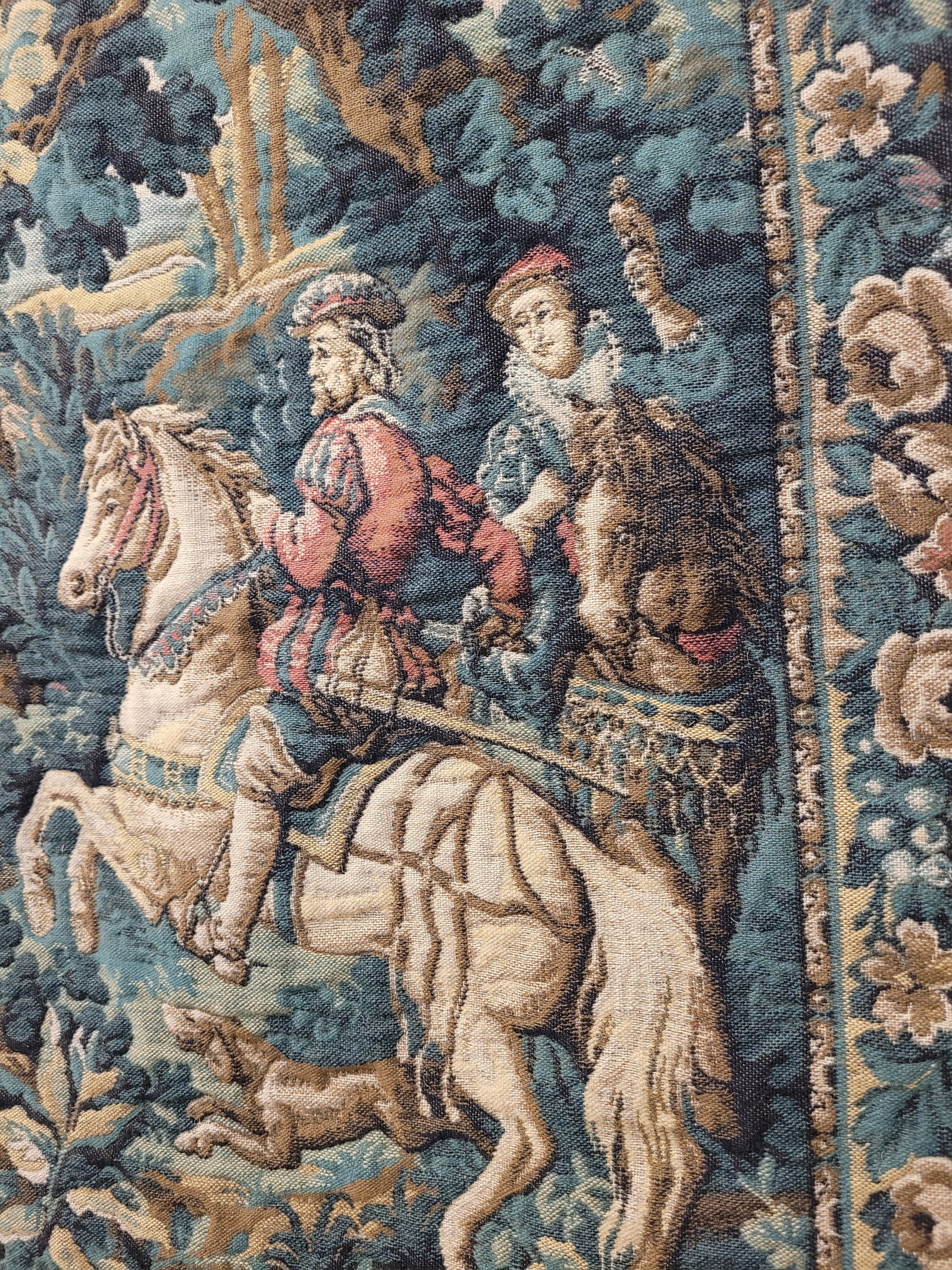 Belgian Woven Hunting Scene Tapestry - 2